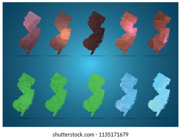 New Jersey state map in geometric polygonal style. vector eps 10.