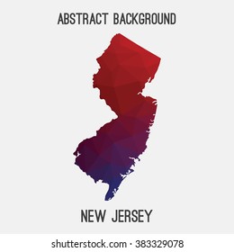 New Jersey state map in geometric polygonal style.Abstract tessellation,modern design background. Vector illustration EPS8