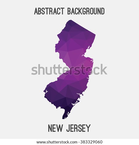 New Jersey state map in geometric polygonal style.Abstract tessellation,modern design background. Vector illustration EPS8