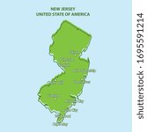 New Jersey State Map,  United State of America