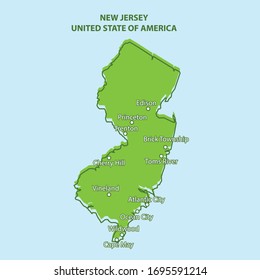 New Jersey State Map,  United State of America