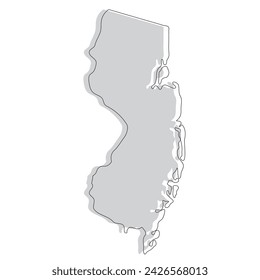 New Jersey state map. Map of the U.S. state of New Jersey.