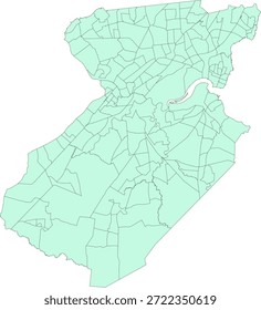 New Jersey State Middlesex County Vektor Zensus Tract Polygon basierend auf Tiger 2020 Census Data