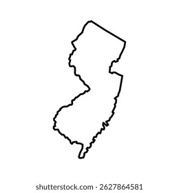 New Jersey State Outline Map Vector Graphic