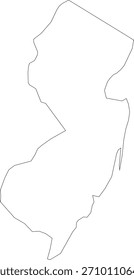 Nuevo Esquema del Estado de Jersey Simple Mapa de Vector Minimalista
