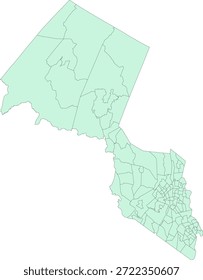 Nuevo polígono del tracto censal del Vector del condado de Passaic del estado de Jersey basado en los datos del censo de Tiger 2020