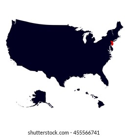 New Jersey State in the United States map