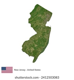 New Jersey, States of America Topographic Map (EPS)