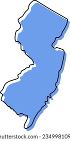 new jersey stylized vector layered new jersey map