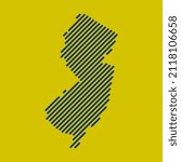 New Jersey tech digital logo vector icon. New Jersey map outline.