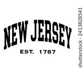 New Jersey typography design for tshirt hoodie baseball cap jacket and other uses vector