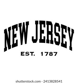 New Jersey typography design for tshirt hoodie baseball cap jacket and other uses vector