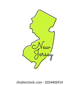 New Jersey - USA map vector stock illustration design template.