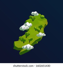 New Jersey Vector Low Poly 3D Cartoon Map