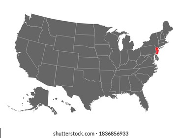 new jersey vector map. High detailed illustration. United state of America country