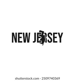 new jersy state symbol, map icon with vector silhouette