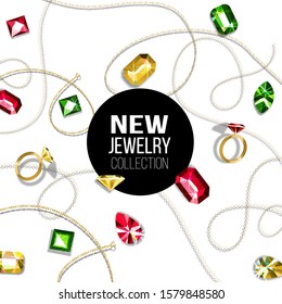 New jewellery collection concept design for advertising, banner, poster or card.