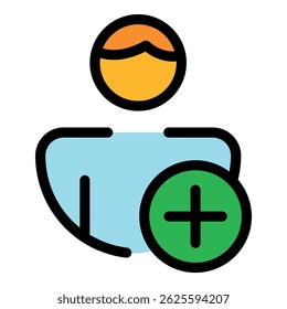 New job applicant icon. Outline new job applicant vector icon color flat isolated
