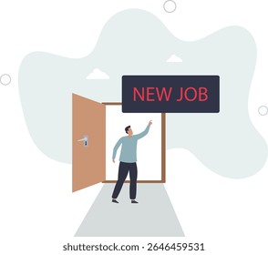 New job challenge, make decision for new opportunity in work or career development concept. character life .
