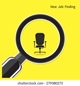 New Job Finding Concept. Search For An Employee. Looking For Talent. Search For Businessman. Vector Illustration
