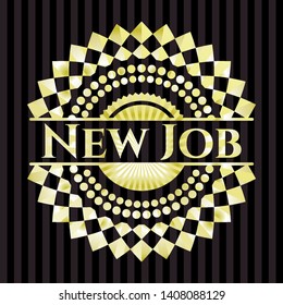 New Job gold shiny badge. Vector Illustration. Detailed.
