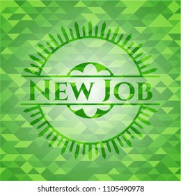 New Job green emblem with mosaic background