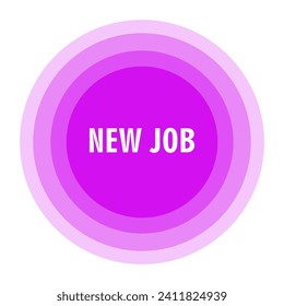 New job icon. Flat, purple, job search button, new job button. Vector icon