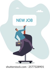 New job offer or new career opportunity, employment and recruitment, promoted to new position or hiring staff for vacancy .business concept.flat character.