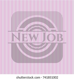 New Job pink emblem. Retro