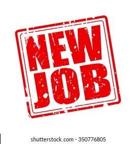 NEW JOB red stamp text on white