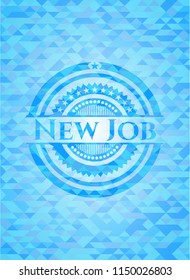New Job sky blue emblem with mosaic ecological style background