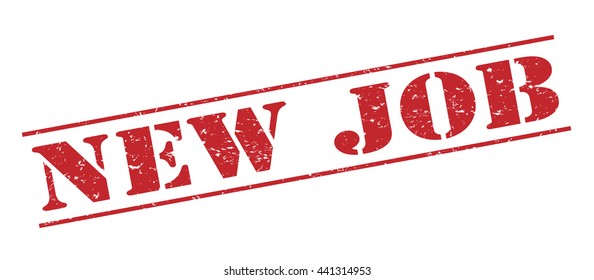new job vector stamp on white background