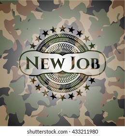New Job written on a camo texture