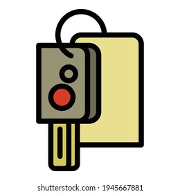 Icono de uso compartido de coche nuevo. Esquema Nuevo icono de vector para compartir coche clave para el diseño web aislado en fondo blanco