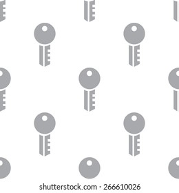 New Key white and black seamless pattern for web design. Vector symbol