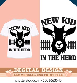  New Kid In The Herd t shirt design vector file
