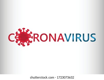 New kind of flu. Covid-19 logo. Red and blue typography on white background.