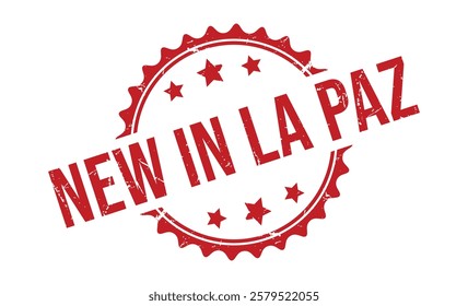 NEW IN LA PAZ rubber stamp on white background. NEW IN LA PAZ Stamp.