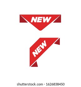 New Label collection set. Sale tags. Discount red ribbons, banners and icons. Shopping Tags. Sale icons. Red isolated on white background, vector illustration.