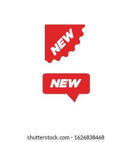 New Label collection set. Sale tags. Discount red ribbons, banners and icons. Shopping Tags. Sale icons. Red isolated on white background, vector illustration.