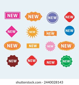 Nueva colección de etiquetas set.Venta etiquetas iconos.Compras etiquetas venta iconos.ilustración vectorial diferentes formas de estilo vector diseño colorido 