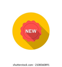 New label icon, vector illustration. Flat design style with long shadow,eps10