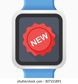 New label icon, vector illustration. Flat design style with long shadow,eps10