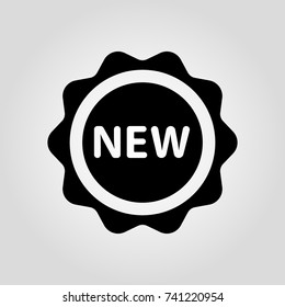 New label isolated flat icon on white background