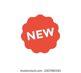 New label logo design. Store product arrival and sale promotion advertising sticky badge vector design and illustration.
