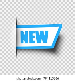 New label on transparent background. Vector.