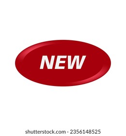 New Label Red Icon isolated on white background