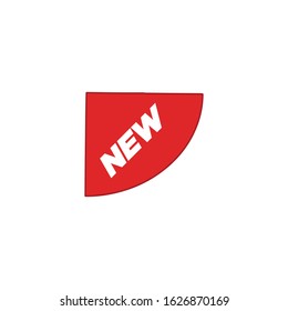 New Label. Sale tags. Discount red ribbons, banners and icons. Shopping Tags. Sale icons. Red isolated on white background, vector illustration.