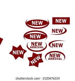 New Label set. Sale tags. NEW red ribbons, banners and icons. Shopping Tags. Sale icons. NEW Red Tag on white background, vector illustration.