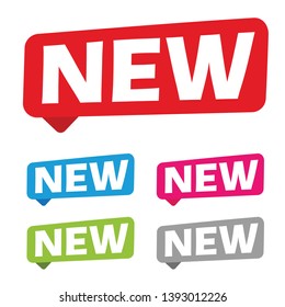 New label sign speech bubble